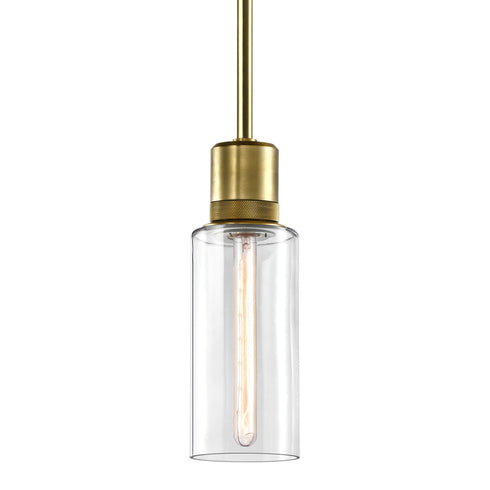 ZEEV Lighting ZIGRINA 8 Inch E26 Clear Globe Glass Pendant Light and in Aged Brass Metal Finish Model: P11705-E26-AGB-G11