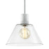 ZEEV Lighting ZIGRINA 8 Inch E26 Clear Globe Glass Pendant Light and in Matte White Metal Finish Model: P11706-E26-MW-G11