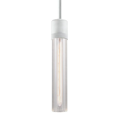 ZEEV Lighting ZIGRINA 8 Inch E26 Clear Globe Glass Pendant Light and in Matte White Metal Finish Model: P11706-E26-MW-G11