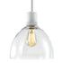 ZEEV Lighting ZIGRINA 8 Inch E26 Clear Globe Glass Pendant Light and in Matte White Metal Finish Model: P11706-E26-MW-G11
