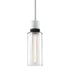 ZEEV Lighting ZIGRINA 8 Inch E26 Clear Globe Glass Pendant Light and in Matte White with Black Metal Finish Model: P11706-E26-MW-K-SBB-G11