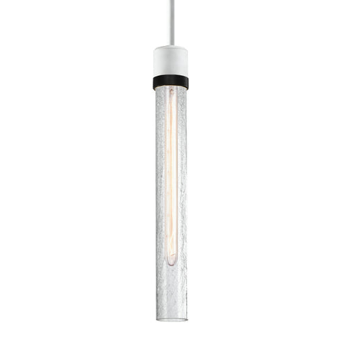 ZEEV Lighting ZIGRINA 8 Inch E26 Clear Globe Glass Pendant Light and in Matte White with Black Metal Finish Model: P11706-E26-MW-K-SBB-G11