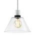 ZEEV Lighting ZIGRINA 8 Inch E26 Clear Globe Glass Pendant Light and in Matte White with Black Metal Finish Model: P11706-E26-MW-K-SBB-G11