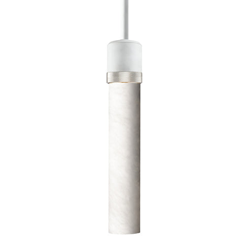 ZEEV Lighting ZIGRINA 8 Inch E26 Clear Globe Glass Pendant Light and in Matte White with Nickel Metal Finish Model: P11706-E26-MW-K-PN-G11