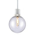 ZEEV Lighting ZIGRINA 8 Inch E26 Clear Globe Glass Pendant Light and in Matte White with Nickel Metal Finish Model: P11706-E26-MW-K-PN-G11