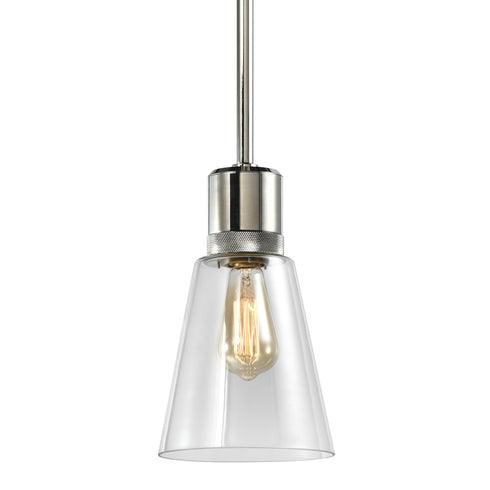 ZEEV Lighting ZIGRINA 8 Inch E26 Clear Globe Glass Pendant Light and in Polished Nickel Metal Finish Model: P11707-E26-PN-G11