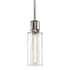 ZEEV Lighting ZIGRINA 8 Inch E26 Clear Globe Glass Pendant Light and in Polished Nickel Metal Finish Model: P11707-E26-PN-G11