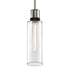 ZEEV Lighting ZIGRINA 8 Inch E26 Clear Globe Glass Pendant Light and in Polished Nickel with Black Metal Finish Model: P11707-E26-PN-K-SBB-G11