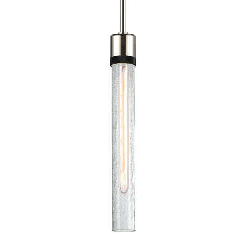 ZEEV Lighting ZIGRINA 8 Inch E26 Clear Globe Glass Pendant Light and in Polished Nickel with Black Metal Finish Model: P11707-E26-PN-K-SBB-G11
