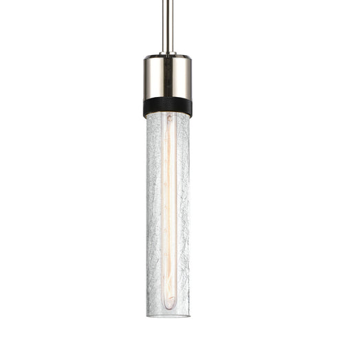 ZEEV Lighting ZIGRINA 8 Inch E26 Clear Globe Glass Pendant Light and in Polished Nickel with Black Metal Finish Model: P11707-E26-PN-K-SBB-G11