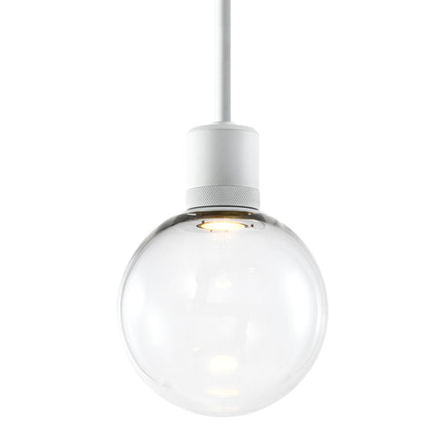 ZEEV Lighting ZIGRINA 8 Inch LED 3CCT Clear Globe Glass Pendant Light and in Matte White Metal Finish Model: P11702-LED-MW-G11