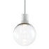 ZEEV Lighting ZIGRINA 8 Inch LED 3CCT Clear Globe Glass Pendant Light and in Matte White Metal Finish Model: P11702-LED-MW-G11