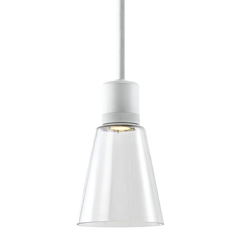ZEEV Lighting ZIGRINA 8 Inch LED 3CCT Clear Globe Glass Pendant Light and in Matte White Metal Finish Model: P11702-LED-MW-G11