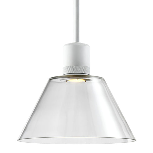 ZEEV Lighting ZIGRINA 8 Inch LED 3CCT Clear Globe Glass Pendant Light and in Matte White Metal Finish Model: P11702-LED-MW-G11