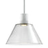 ZEEV Lighting ZIGRINA 8 Inch LED 3CCT Clear Globe Glass Pendant Light and in Matte White Metal Finish Model: P11702-LED-MW-G11