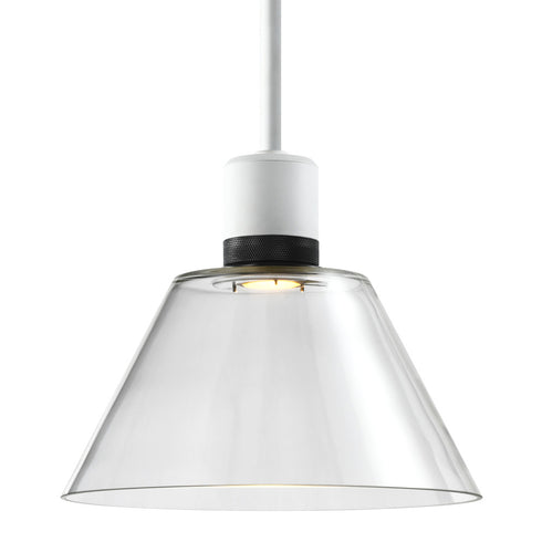 ZEEV Lighting ZIGRINA 8 Inch LED 3CCT Clear Globe Glass Pendant Light and in Matte White with Black Metal Finish Model: P11702-LED-MW-K-SBB-G11
