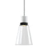 ZEEV Lighting ZIGRINA 8 Inch LED 3CCT Clear Globe Glass Pendant Light and in Matte White with Black Metal Finish Model: P11702-LED-MW-K-SBB-G11
