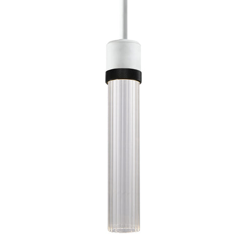 ZEEV Lighting ZIGRINA 8 Inch LED 3CCT Clear Globe Glass Pendant Light and in Matte White with Black Metal Finish Model: P11702-LED-MW-K-SBB-G11