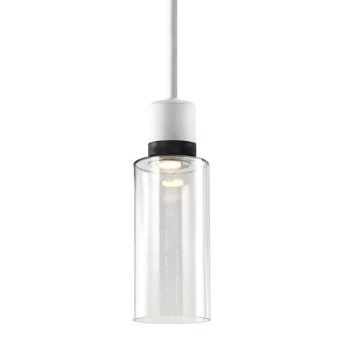 ZEEV Lighting ZIGRINA 8 Inch LED 3CCT Clear Globe Glass Pendant Light and in Matte White with Black Metal Finish Model: P11702-LED-MW-K-SBB-G11