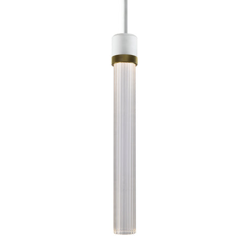 ZEEV Lighting ZIGRINA 8 Inch LED 3CCT Clear Globe Glass Pendant Light and in Matte White with Brass Metal Finish Model: P11702-LED-MW-K-AGB-G11