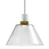 ZEEV Lighting ZIGRINA 8 Inch LED 3CCT Clear Globe Glass Pendant Light and in Matte White with Brass Metal Finish Model: P11702-LED-MW-K-AGB-G11
