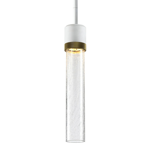 ZEEV Lighting ZIGRINA 8 Inch LED 3CCT Clear Globe Glass Pendant Light and in Matte White with Brass Metal Finish Model: P11702-LED-MW-K-AGB-G11