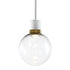 ZEEV Lighting ZIGRINA 8 Inch LED 3CCT Clear Globe Glass Pendant Light and in Matte White with Brass Metal Finish Model: P11702-LED-MW-K-AGB-G11