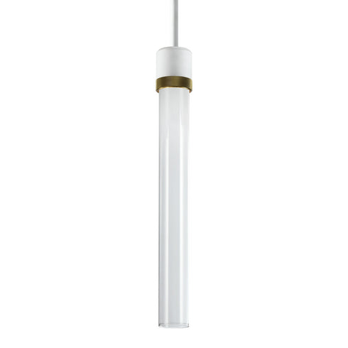 ZEEV Lighting ZIGRINA 8 Inch LED 3CCT Clear Globe Glass Pendant Light and in Matte White with Brass Metal Finish Model: P11702-LED-MW-K-AGB-G11