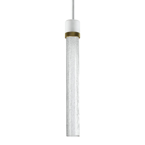 ZEEV Lighting ZIGRINA 8 Inch LED 3CCT Clear Globe Glass Pendant Light and in Matte White with Brass Metal Finish Model: P11702-LED-MW-K-AGB-G11