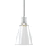 ZEEV Lighting ZIGRINA 8 Inch LED 3CCT Clear Globe Glass Pendant Light and in Matte White with Nickel Metal Finish Model: P11702-LED-MW-K-PN-G11