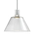 ZEEV Lighting ZIGRINA 8 Inch LED 3CCT Clear Globe Glass Pendant Light and in Matte White with Nickel Metal Finish Model: P11702-LED-MW-K-PN-G11