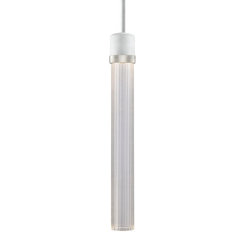 ZEEV Lighting ZIGRINA 8 Inch LED 3CCT Clear Globe Glass Pendant Light and in Matte White with Nickel Metal Finish Model: P11702-LED-MW-K-PN-G11