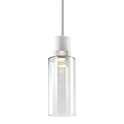 ZEEV Lighting ZIGRINA 8 Inch LED 3CCT Clear Globe Glass Pendant Light and in Matte White with Nickel Metal Finish Model: P11702-LED-MW-K-PN-G11