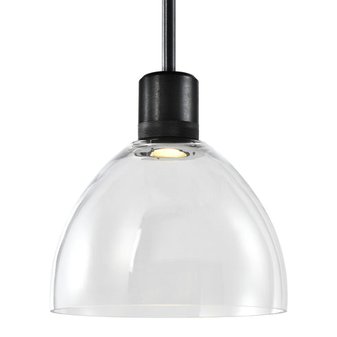 ZEEV Lighting ZIGRINA 8 Inch LED 3CCT Clear Globe Glass Pendant Light and in Satin Brushed Black Metal Finish Model: P11704-LED-SBB-G11