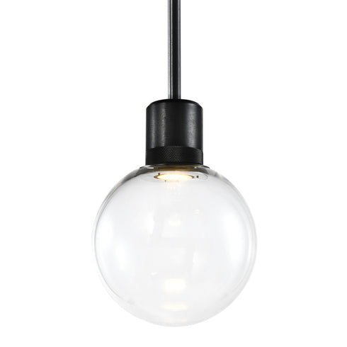 ZEEV Lighting ZIGRINA 8 Inch LED 3CCT Clear Globe Glass Pendant Light and in Satin Brushed Black Metal Finish Model: P11704-LED-SBB-G11