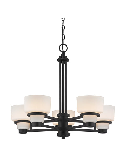 1250-46 Dolan Designs Saxon 5 Light Chandelier warm bronze