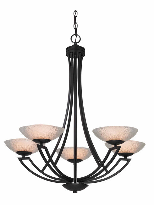 1900-46 Dolan Designs Delany 5 Light Chandelier warm bronze