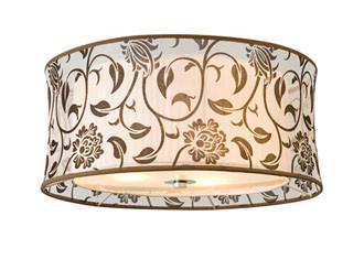 20 in. Wide Floral Drum Shade Ceiling Light