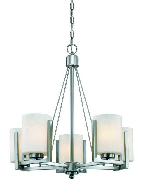 2240-09 Dolan Designs Uptown 5 Light Chandelier Satin Nickel