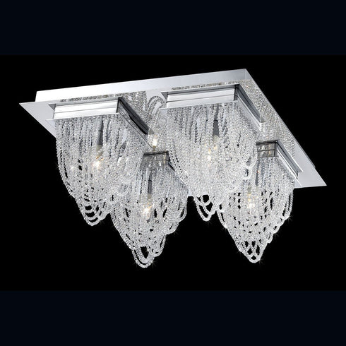 26593-012 Eurofase Rio 4lt Flushmount Chrome/Clear