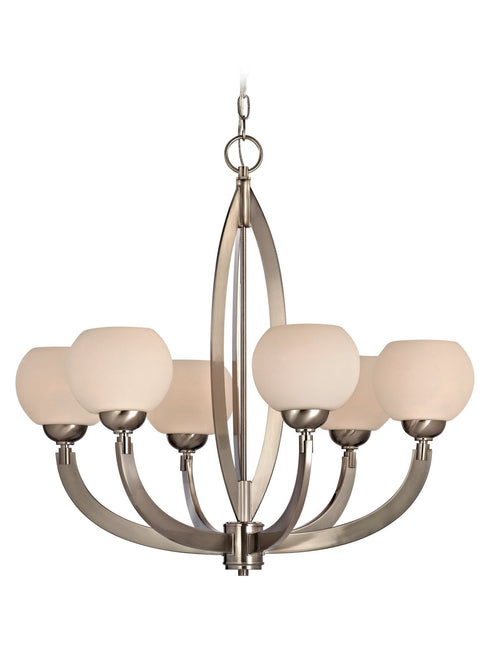2960-09 Dolan Designs Odyssey 6 Light Chandelier Satin Nickel