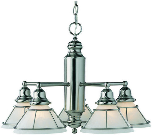 625-09 Dolan Designs Craftsman 5 Light Chandelier Satin Nickel
