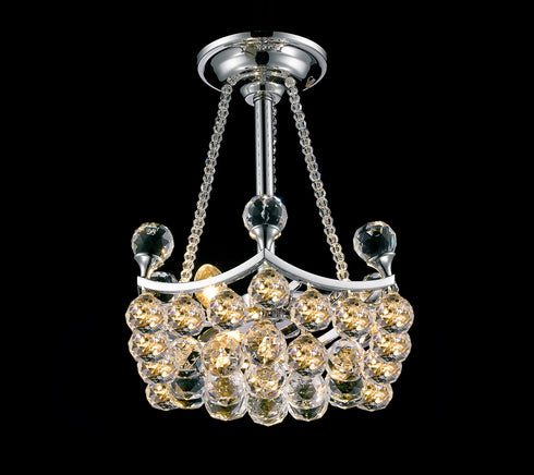 7111 Traditional 12" wide Crystal Ball Basket Chandelier