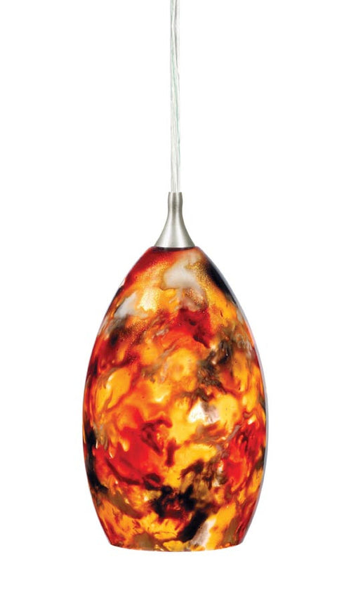 Vaxcel Milano 4-1/2 Inch Mini Pendant W/ember Mã©lange Glass Model: PD57115SN