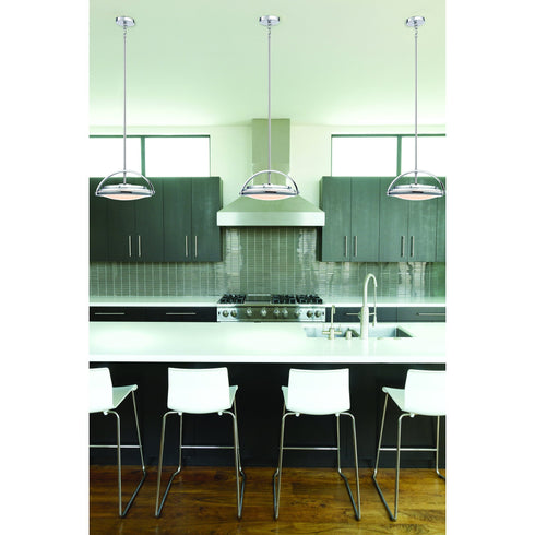 Alico (Elk) Quincy 1 Light Pendant In Chrome With White Model: LC411-PW-15