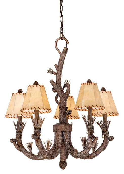 AS-CHS005PT Vaxcel Aspen 5L Chandelier Pine Tree