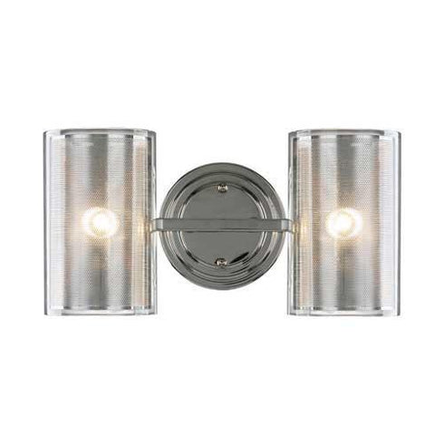 B321-2CL-CM-CL 2-Light Wall Sconce with Metal/Clear Glass Cubes