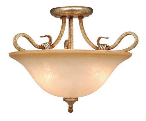 BE-CFU170AW Vaxcel Berkeley 17" Semi-Flush Mount (Dual Mount) Aged Walnut