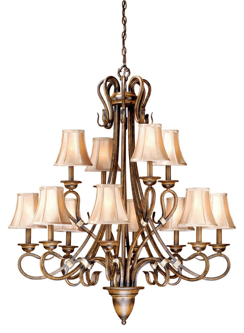 BE-CHS012AW Vaxcel Berkeley 12L Chandelier Aged Walnut