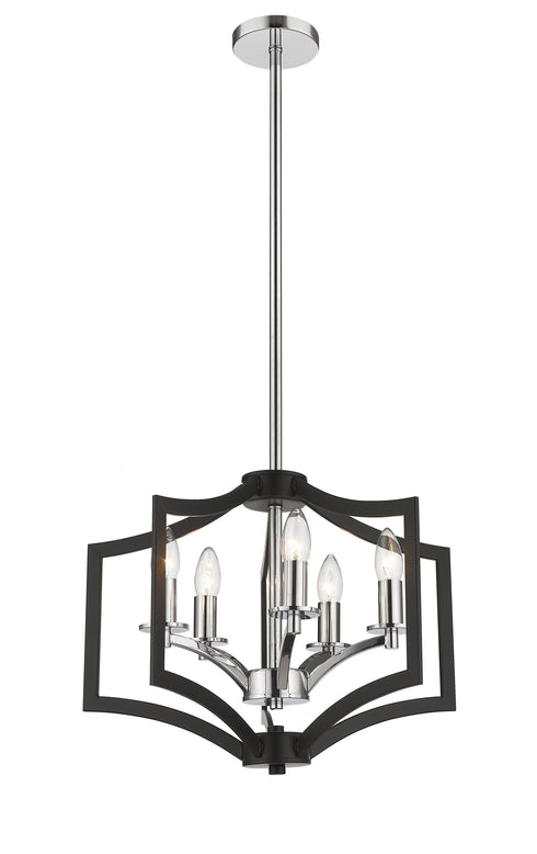 Bethel International 5 Light Single Pendant Lighting Model: YS6904-5P-BK-CH
